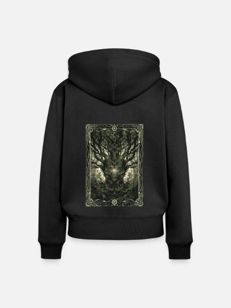 Der Zauberwald Tarot - Frauen Premium Bio Zip Hoodie - Schwarz