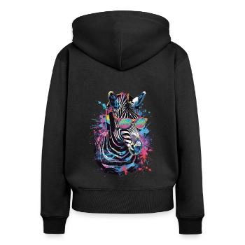 Zèbre - Sweat à capuche zippé Premium bio Femme - noir - Dos - Julia (174cm)