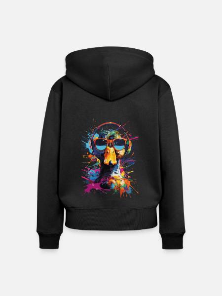 Ente - Frauen Premium Bio Zip Hoodie - Schwarz