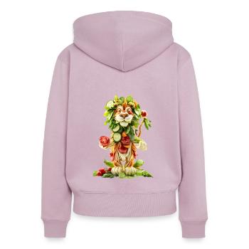Salade de lion - Sweat à capuche zippé Premium bio Femme - rose poudré - Dos - Julia (174cm)