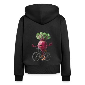Beetroot Bicycle - Women's Premium Organic Zip Hoodie - black - Back - Julia (174cm)