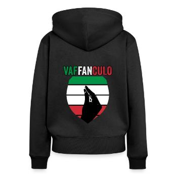 Italien Italiener Vaffanculo - Frauen Premium Bio Zip Hoodie - Schwarz - Hinten - Julia (174cm)