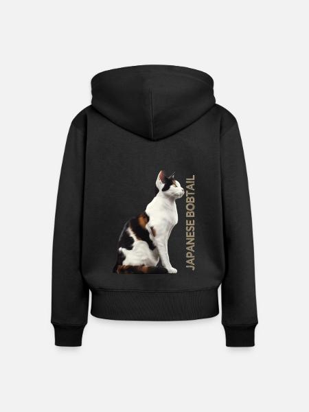 Japanese bobtail - Frauen Premium Bio Zip Hoodie - Schwarz