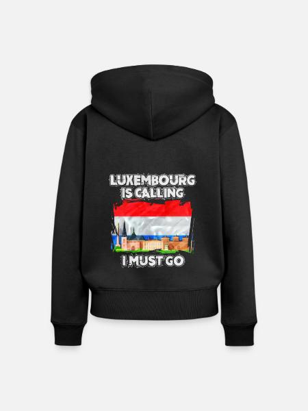 Luxemburg - Frauen Premium Bio Zip Hoodie - Schwarz