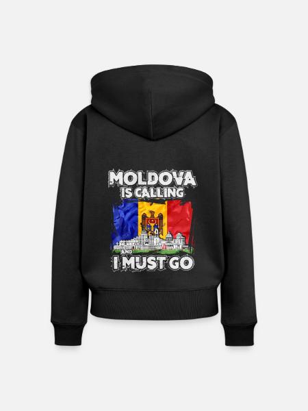 Moldawien - Frauen Premium Bio Zip Hoodie - Schwarz