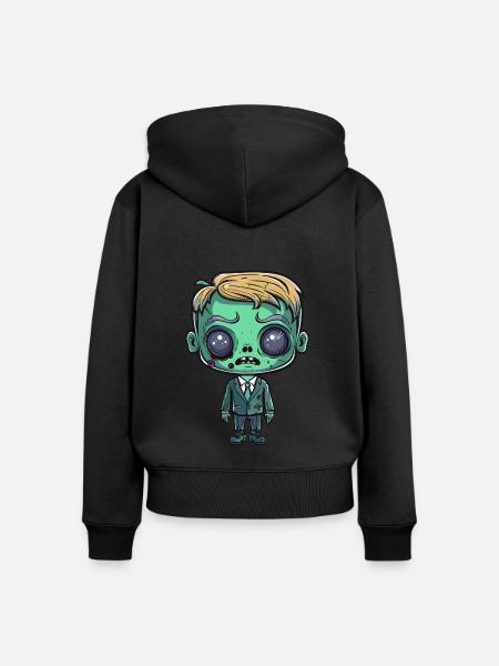 Verkäufer Halloween - Frauen Premium Bio Zip Hoodie - Schwarz