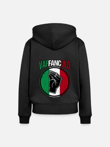 Italien Italiener Vaffanculo - Frauen Premium Bio Zip Hoodie - Schwarz