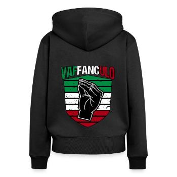 Italy Italian Vaffanculo - Women's Premium Organic Zip Hoodie - black - Back - Julia (174cm)