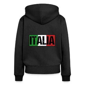 Italy Italian Vaffanculo - Women's Premium Organic Zip Hoodie - black - Back - Julia (174cm)