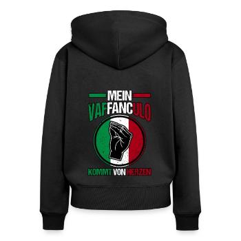 Italien Italiener Vaffanculo - Frauen Premium Bio Zip Hoodie - Schwarz - Hinten - Julia (174cm)