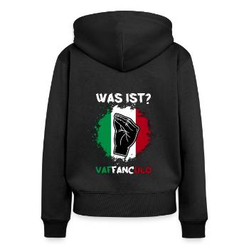 Italien Italiener Vaffanculo - Frauen Premium Bio Zip Hoodie - Schwarz - Hinten - Julia (174cm)