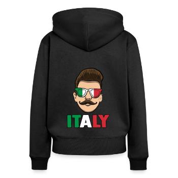 Italia Italian Italian Italy - Women's Premium Organic Zip Hoodie - black - Back - Julia (174cm)