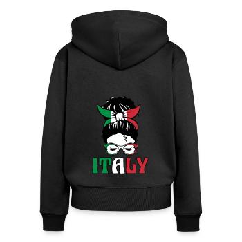 Italia Italian Italian Italy - Women's Premium Organic Zip Hoodie - black - Back - Julia (174cm)