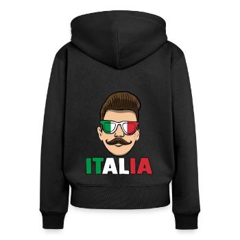 Italia Italian Italian Italy - Women's Premium Organic Zip Hoodie - black - Back - Julia (174cm)