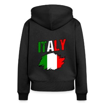 Italia Italian Italian Italy - Women's Premium Organic Zip Hoodie - black - Back - Julia (174cm)