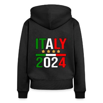 2024 Italia Italien Italien Italie - Sweat à capuche zippé Premium bio Femme - noir - Dos - Julia (174cm)