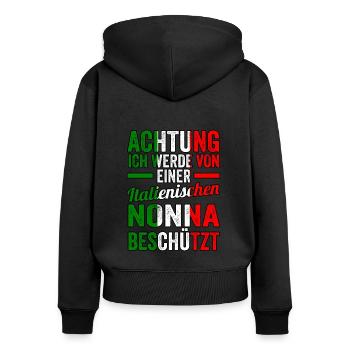 Italia Italiener Oma Nonna Italienisch Italien - Frauen Premium Bio Zip Hoodie - Schwarz - Hinten - Julia (174cm)