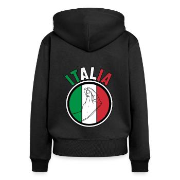 Italie Italien Italien Italie - Sweat à capuche zippé Premium bio Femme - noir - Dos - Julia (174cm)