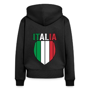Italie Italien Italien Italie - Sweat à capuche zippé Premium bio Femme - noir - Dos - Julia (174cm)