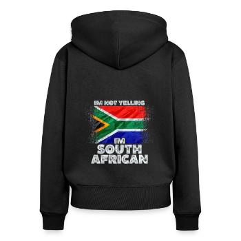 South Africa - Women's Premium Organic Zip Hoodie - black - Back - Julia (174cm)