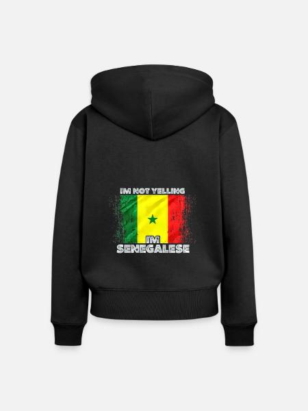Senegal - Frauen Premium Bio Zip Hoodie - Schwarz