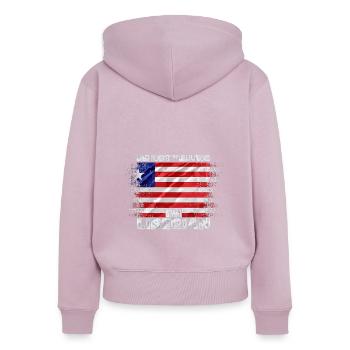 Liberia - Frauen Premium Bio Zip Hoodie - Altrosa - Hinten - Julia (174cm)