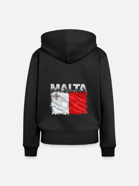 Malta - Frauen Premium Bio Zip Hoodie - Schwarz