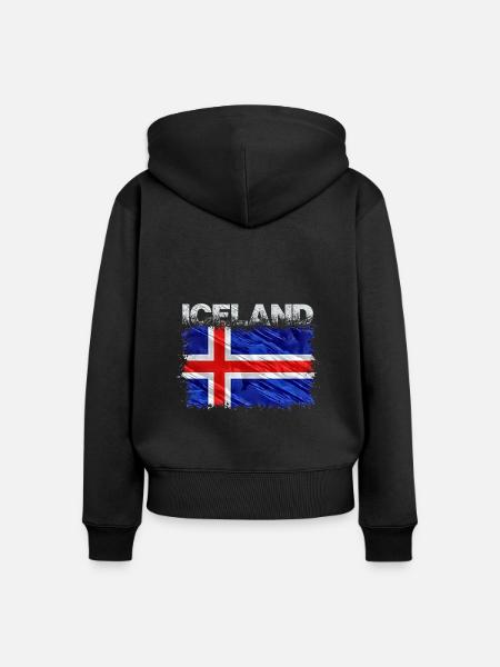 Island - Frauen Premium Bio Zip Hoodie - Schwarz