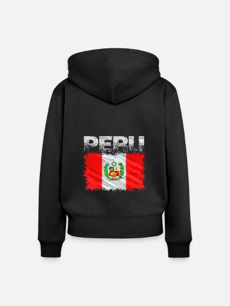 Peru - Frauen Premium Bio Zip Hoodie - Schwarz