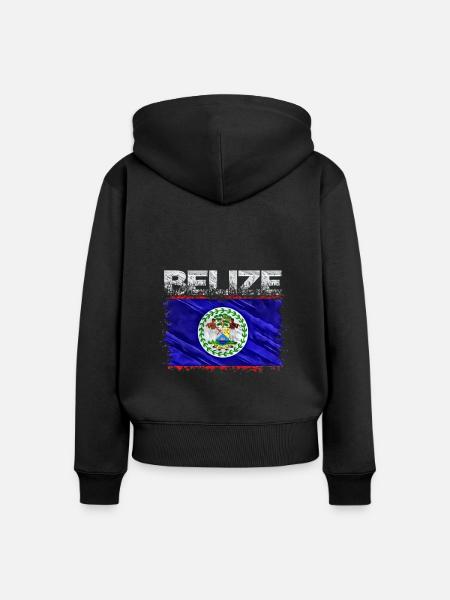Belize - Frauen Premium Bio Zip Hoodie - Schwarz