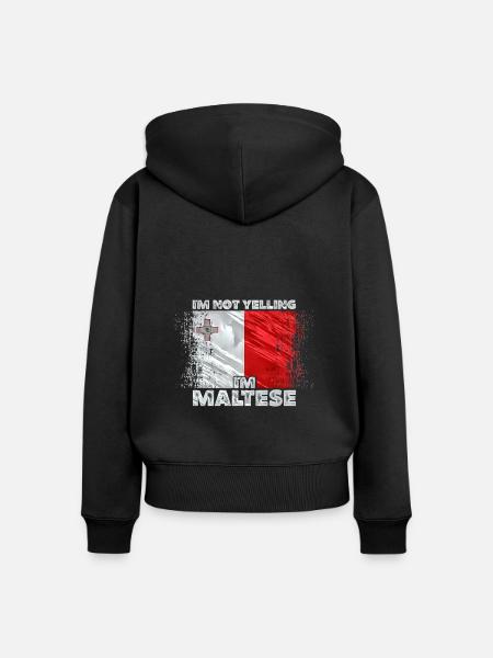 Malta - Frauen Premium Bio Zip Hoodie - Schwarz