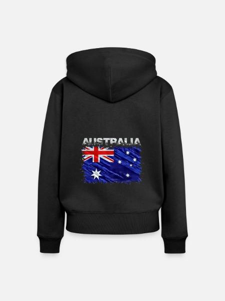 Australien - Frauen Premium Bio Zip Hoodie - Schwarz