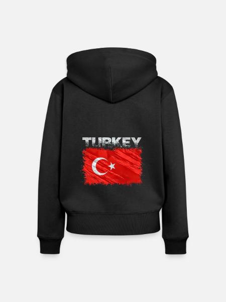 Türkei - Frauen Premium Bio Zip Hoodie - Schwarz