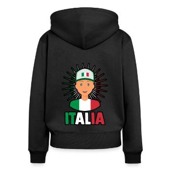 Italia Italian Italian Italy - Women's Premium Organic Zip Hoodie - black - Back - Julia (174cm)