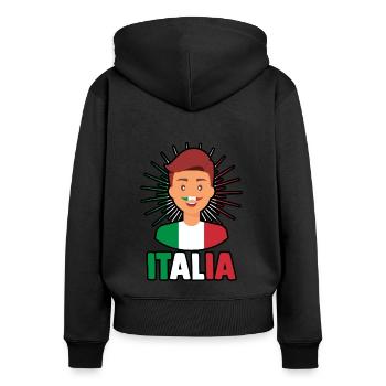 Italia Italian Italian Italy - Women's Premium Organic Zip Hoodie - black - Back - Julia (174cm)