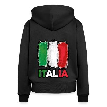 Italia Italiener Italienisch Italien - Frauen Premium Bio Zip Hoodie - Schwarz - Hinten - Julia (174cm)