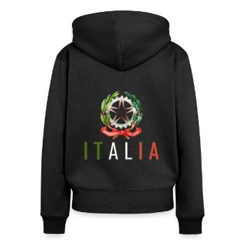 Italia Italiener Italienisch Italien - Frauen Premium Bio Zip Hoodie - Schwarz - Hinten - Julia (174cm)