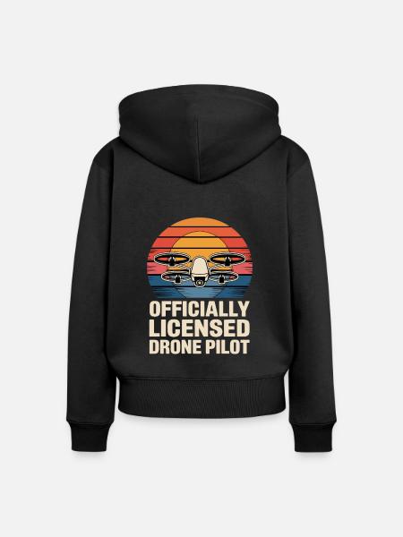 Dronenpilot für einen Dronenpilot - Frauen Premium Bio Zip Hoodie - Schwarz