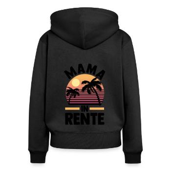 Pensioner Pension Pension Retirement Mother Mom - Women's Premium Organic Zip Hoodie - black - Back - Julia (174cm)
