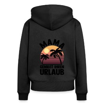 Vacancier Mère Maman - Sweat à capuche zippé Premium bio Femme - noir - Dos - Julia (174cm)