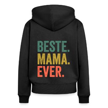 Meilleure maman de tous les temps - Sweat à capuche zippé Premium bio Femme - noir - Dos - Julia (174cm)