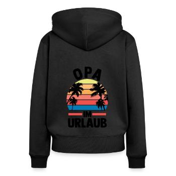Vacation Vacationer Grandfather Grandpa - Women's Premium Organic Zip Hoodie - black - Back - Julia (174cm)