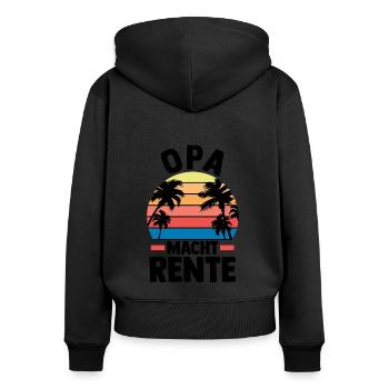 Urlaub Urlauber Großvater Opa - Frauen Premium Bio Zip Hoodie - Schwarz - Hinten - Julia (174cm)