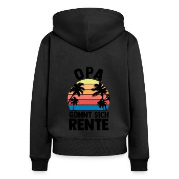 Vacation Vacationer Grandfather Grandpa - Women's Premium Organic Zip Hoodie - black - Back - Julia (174cm)