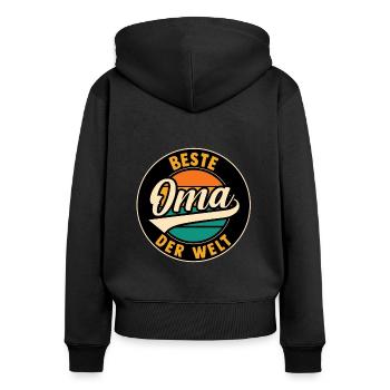 Großmutter Beste Oma - Frauen Premium Bio Zip Hoodie - Schwarz - Hinten - Julia (174cm)