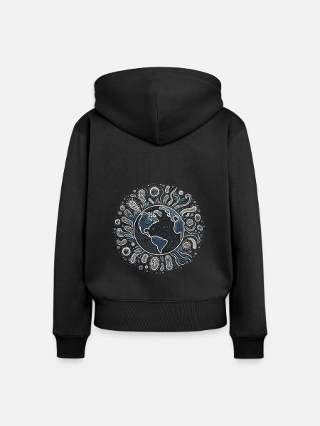 Mikroben und Erde Kunst - Frauen Premium Bio Zip Hoodie - Schwarz