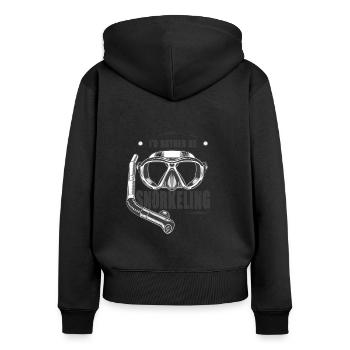 Snorkeling Diving I'd rather be snorkeling - Women's Premium Organic Zip Hoodie - black - Back - Julia (174cm)