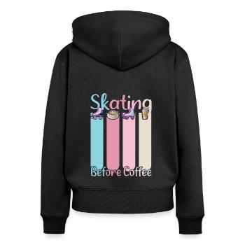 Rollerskater Party Retro Feels Of Disco Night Gift - Women's Premium Organic Zip Hoodie - black - Back - Julia (174cm)