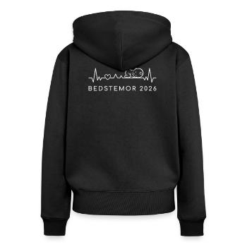 Grandma 2026 Heartbeat Pregnancy Danish - Women's Premium Organic Zip Hoodie - black - Back - Julia (174cm)