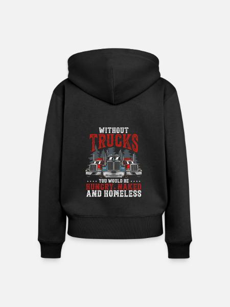 Lastwagenfahrer - Frauen Premium Bio Zip Hoodie - Schwarz